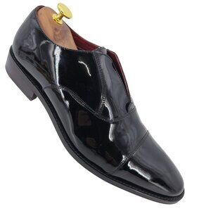 Carlos Santana Men 10 Black Patent Leather Dress Shoe Loafers Formal Tuxedo Prom